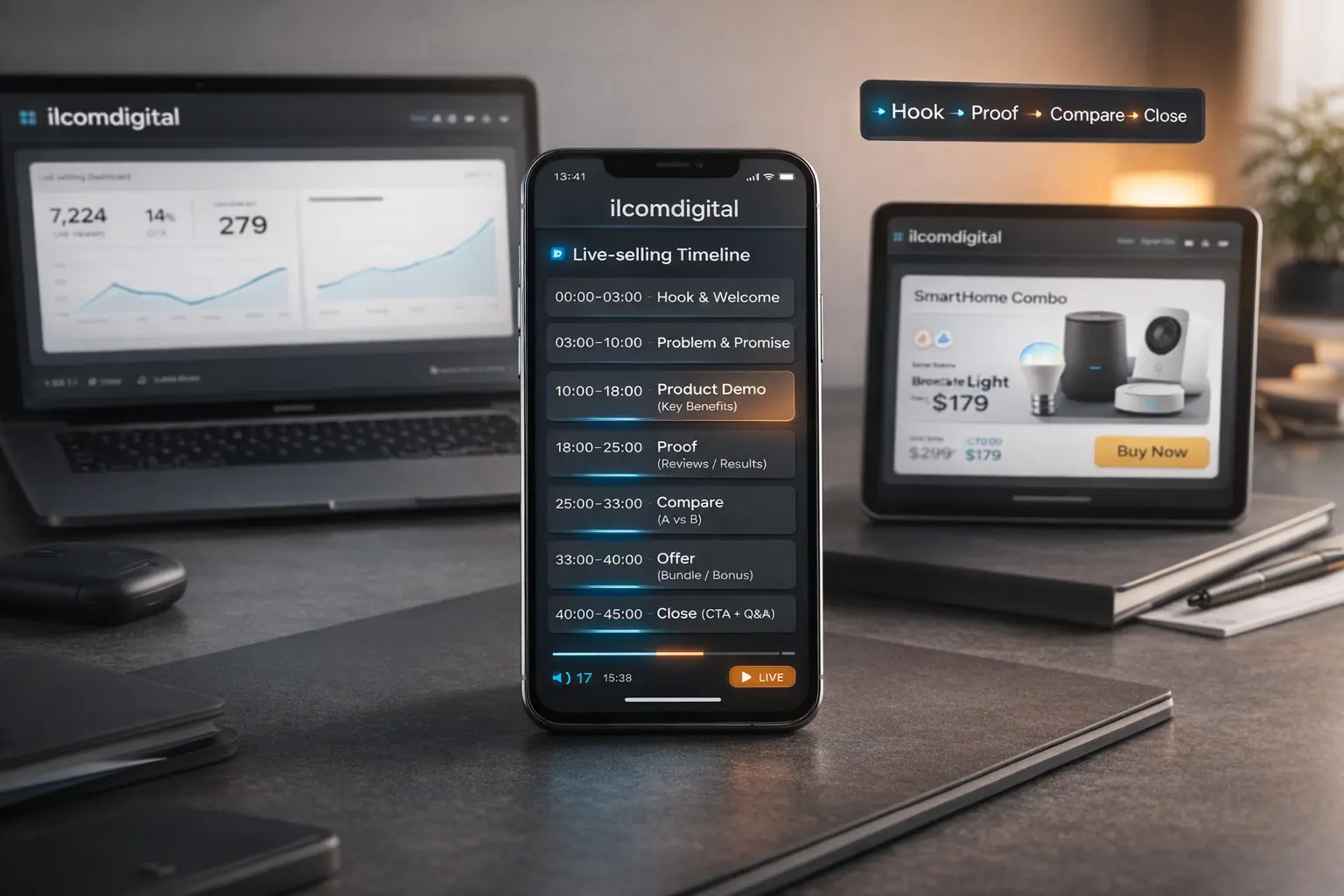 TikTok live shopping 45-minute run of show